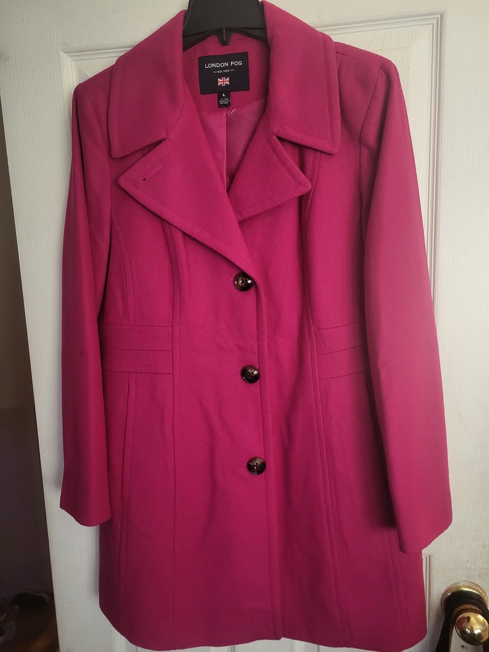 London Fog Women's Fuchsia Pea Coat